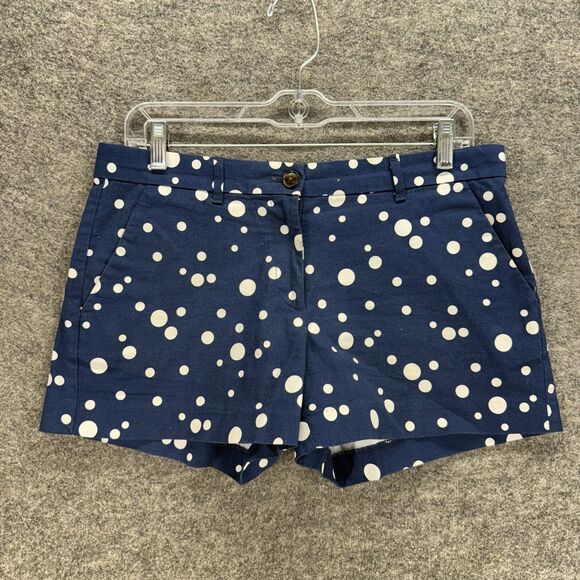 Gap Shorts Women 4 Blue Polka Dot Khakis Summer Shorts Mid Rise Cotton Pockets - Picture 1 of 8